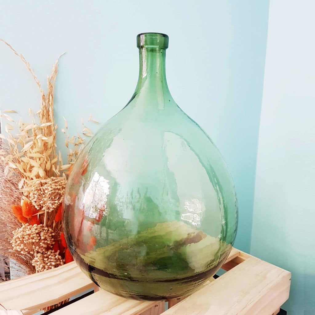 Vase Dame Jeanne vert 38 x 31 cm Bonbonne Dame Jeanne Paris