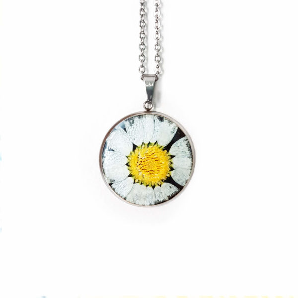 Collier fleuri NINA - Marguerite - Bijoux fleurs naturelles 100% fait-main