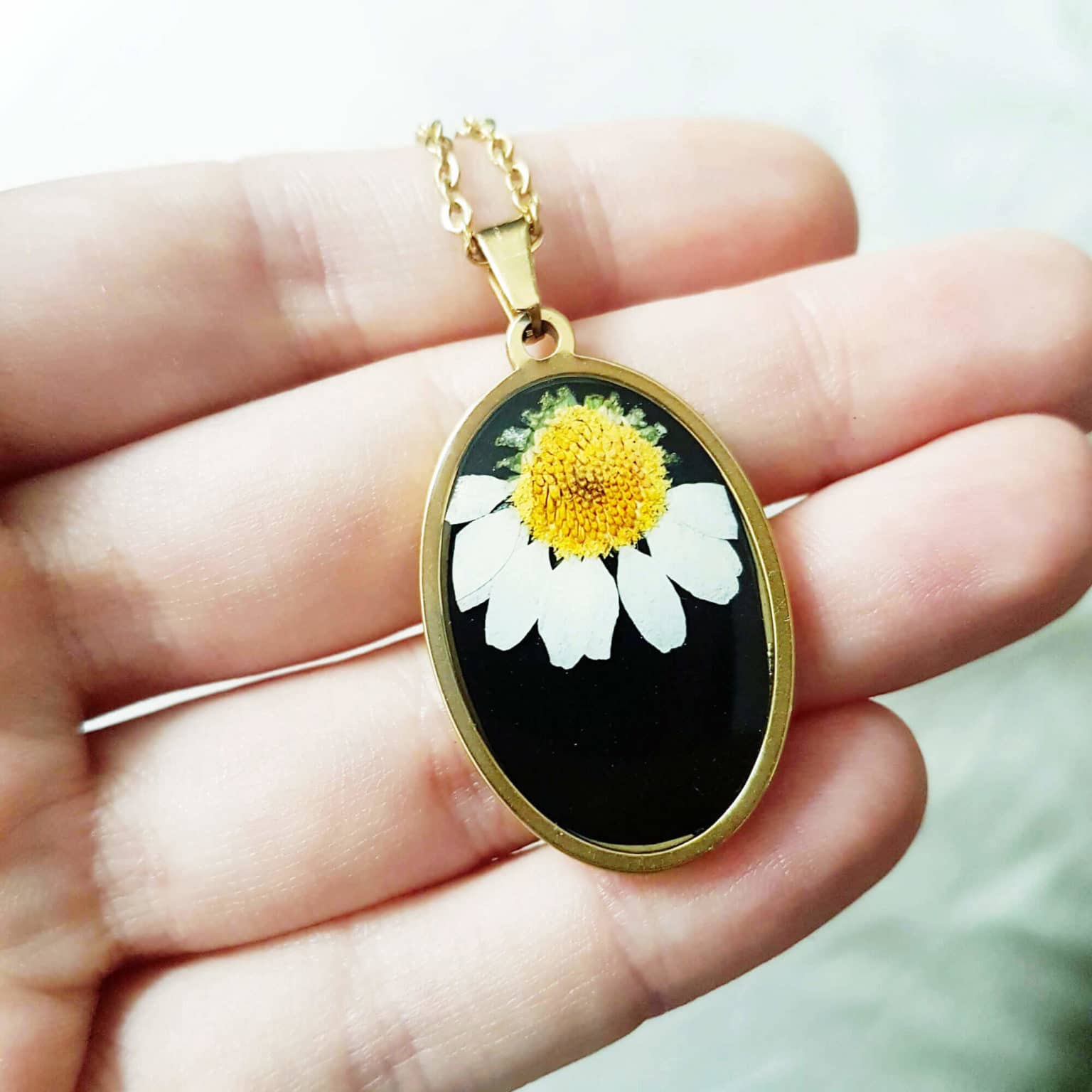 Collier Marguerite Acier Inoxydable – Pendentif Fleur Chaîne 55 Cm Pour Fille