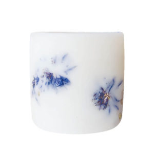 Photophore en cire et fleurs de Bleuet - Photophore 100% biodégradable