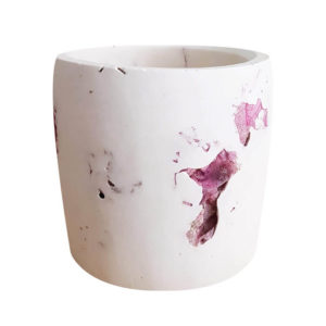 Pot en roche XL Fleurs de Bougainvilliers - Photophore pour bougie bio