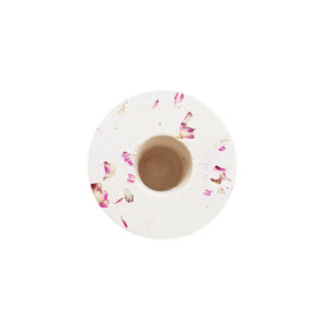Support cierge - Roche minérale & fleurs d'amarantoïde - Cierge vegan