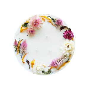 Bougie fleurie XXL 800 ml SPRING - Bougie fleurs séchées BOURGES