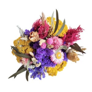 Pot fleuri XXL Fleurs séchées Statice x Achillée - Couronne fleurs séchées