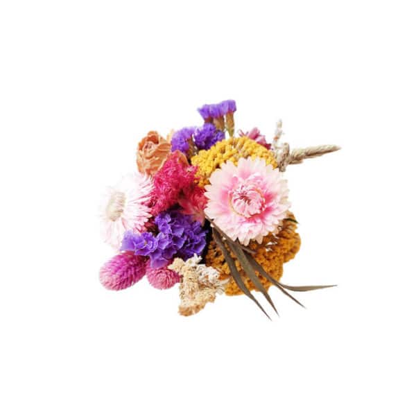 Petit pot fleuri Fleurs séchées Statice x Achillée - Couronne fleurs séchées
