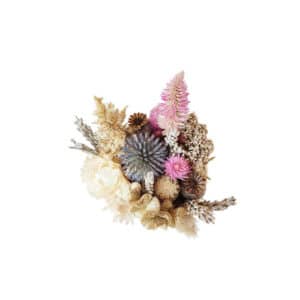 Petit pot fleuri de Fleurs séchées Célosie x Achillée - Composition fleurs