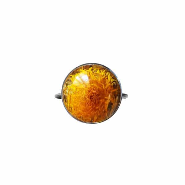 Bague fleurie JANA - Fleurs de Pissenlit - Bague résine végétale