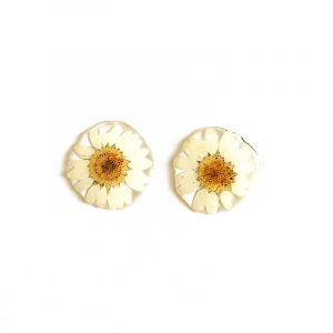 Boucles d'oreilles fleuries - Petite Marguerite - Bijoux fleuris FRANCE