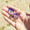 Boucles d'oreilles fleuries - Pensée Violette - BIJOUX FLEURIS FRANCE