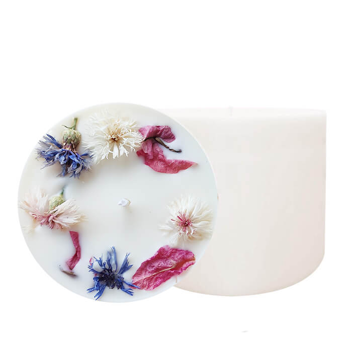 Bougie Fleurie Eau Florale 400ml - Bougie fleurs séchées FRANCE