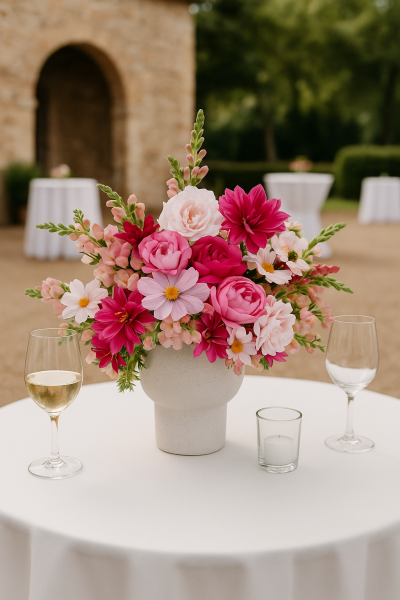 Composition florale élégante en extérieur