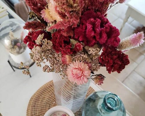 Bouquet de fleurs séchées - Célosie & Immortelle - FLEURS SÉCHÉES